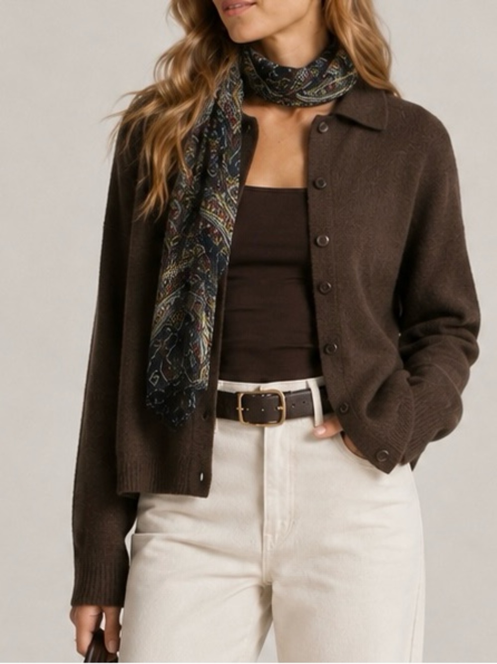 Silk paisley-print scarf by Talbots